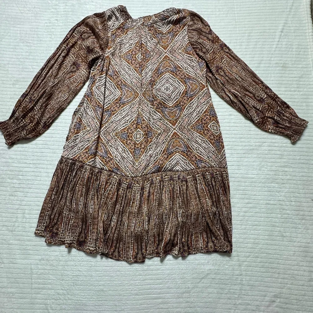 Anthropologie Brown Geometric Kids Dress - Picture 7 of 7